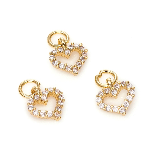 PandaHall Electroplated Brass Micro Pave Cubic Zirconia Charms, with Jump Ring, Long-Lasting Plated, Heart, Clear, Golden, 8x7x1.5mm, Hole...
PandaHall Electroplated Brass Micro Pave Cubic Zirconia Charms, with Jump Ring, Long-Lasting Plated, Heart, Clear, Golden, 8x7x1.5mm, Hole...