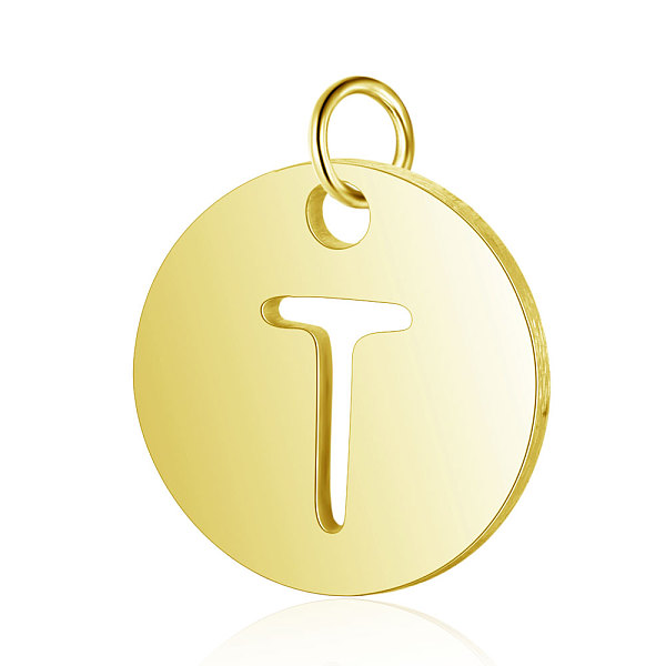 PandaHall 304 Stainless Steel Charms, Flat Round with Letter, Golden, Letter.T, 12x1mm, Hole: 2.5mm 304 Stainless Steel Letter T
PandaHall 304 Stainless Steel Charms, Flat Round with Letter, Golden, Letter.T, 12x1mm, Hole: 2.5mm 304 Stainless Steel Letter T