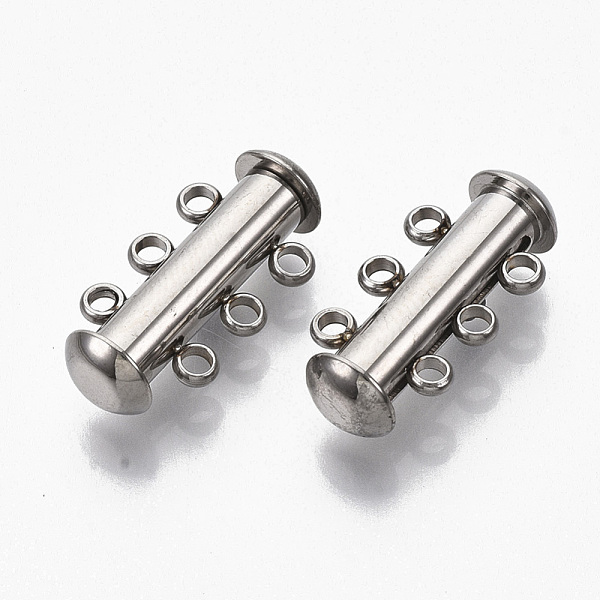 PandaHall 304 Stainless Steel Slide Lock Clasps, Peyote Clasps, 3 Strands, 6 Holes, Tube, Stainless Steel Color, 20x10x6.5mm, Hole: 1.6mm...
PandaHall 304 Stainless Steel Slide Lock Clasps, Peyote Clasps, 3 Strands, 6 Holes, Tube, Stainless Steel Color, 20x10x6.5mm, Hole: 1.6mm...