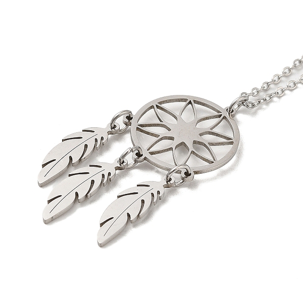 PandaHall 201 Stainless Steel Pendnat Necklace with Cable Chains, Web with Feather, Stainless Steel Color, 19.61~19.65 inch(49.8~49.9cm) 201...
PandaHall 201 Stainless Steel Pendnat Necklace with Cable Chains, Web with Feather, Stainless Steel Color, 19.61~19.65 inch(49.8~49.9cm) 201...