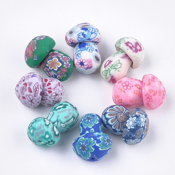 PandaHall Handmade Polymer Clay Beads, Half Drilled Beads, Mushroom with Flower, Mixed Color, 16.5~19.5x11~13x11~13mm, Half Hole: 0.7~1mm..., Multicolor
PandaHall Handmade Polymer Clay Beads, Half Drilled Beads, Mushroom with Flower, Mixed Color, 16.5~19.5x11~13x11~13mm, Half Hole: 0.7~1mm..., Multicolor