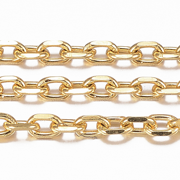 PandaHall Ion Plating(IP) 304 Stainless Steel Cable Chains, Diamond Cut Chains, Soldered, Faceted, with Spool, Oval, Golden...
PandaHall Ion Plating(IP) 304 Stainless Steel Cable Chains, Diamond Cut Chains, Soldered, Faceted, with Spool, Oval, Golden...