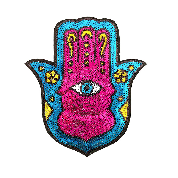 PandaHall Hamsa Hand with Evil Eye Computerized Embroidery Cloth Iron on/Sew on Sequin Patches, Costume Accessories, Colorful, 200x180mm...
PandaHall Hamsa Hand with Evil Eye Computerized Embroidery Cloth Iron on/Sew on Sequin Patches, Costume Accessories, Colorful, 200x180mm...