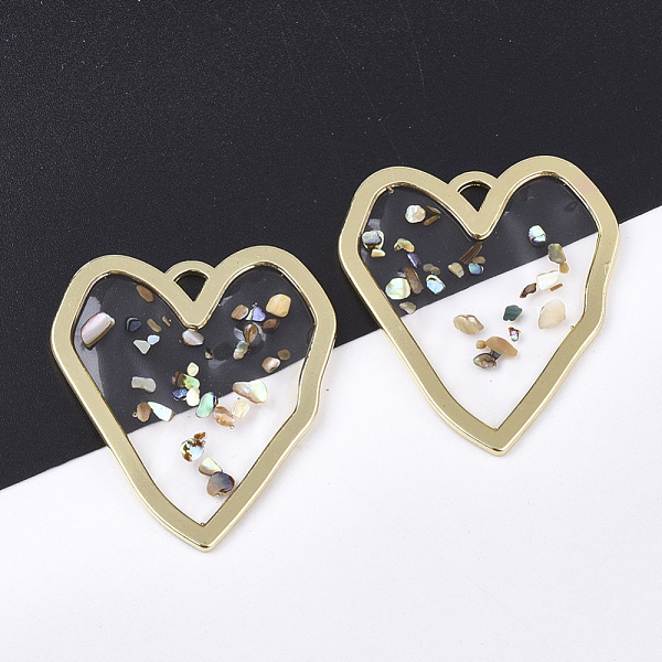 PandaHall Epoxy Resin Pendants, with Shell and Alloy Findings, Heart, Golden, 40x34.5x1.5mm, Hole: 3x3mm Alloy+Epoxy Resin Heart
PandaHall Epoxy Resin Pendants, with Shell and Alloy Findings, Heart, Golden, 40x34.5x1.5mm, Hole: 3x3mm Alloy+Epoxy Resin Heart