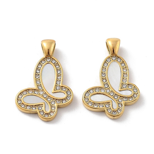PandaHall Natural Shell Pendants, with Ion Plating(IP) 304 Stainless Steel Rhinestone Findings, Real 14K Gold Plated, Butterfly, 18x21x2mm..., Clear
PandaHall Natural Shell Pendants, with Ion Plating(IP) 304 Stainless Steel Rhinestone Findings, Real 14K Gold Plated, Butterfly, 18x21x2mm..., Clear