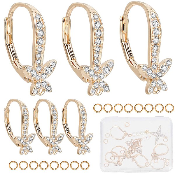 PandaHall CREATCABIN 6Pcs Brass Cubic Zirconia Leverback Earring Findings, with Horizontal Loops, Butterfly, Nickel Free, 12Pcs Jump Rings...
PandaHall CREATCABIN 6Pcs Brass Cubic Zirconia Leverback Earring Findings, with Horizontal Loops, Butterfly, Nickel Free, 12Pcs Jump Rings...
