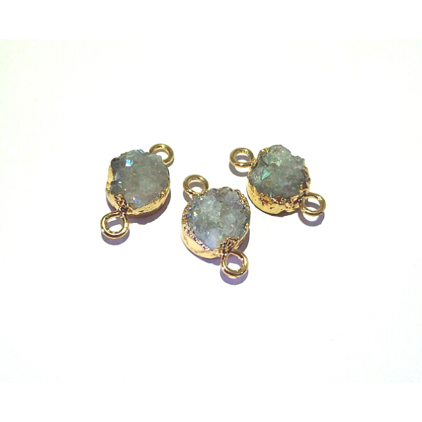 PandaHall Electroplated Natural & Dyed Druzy Agate Links connectors, with Golden Plated Brass Findings, Flat Round, Light Grey..., Gray
PandaHall Electroplated Natural & Dyed Druzy Agate Links connectors, with Golden Plated Brass Findings, Flat Round, Light Grey..., Gray