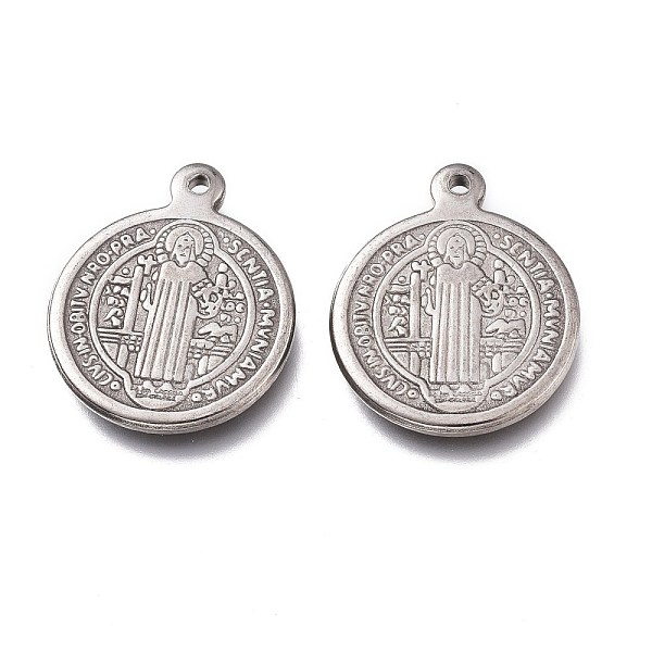 PandaHall 304 Stainless Steel Pendants, Flat Round with Saint Benedict Medal, Stainless Steel Color, 22x18.5x2mm, Hole: 1.5~1.8mm 304...
PandaHall 304 Stainless Steel Pendants, Flat Round with Saint Benedict Medal, Stainless Steel Color, 22x18.5x2mm, Hole: 1.5~1.8mm 304...