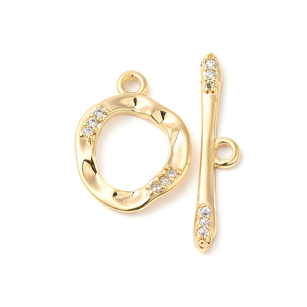 PandaHall Brass Micro Pave Clear Cubic Zirconia Toggle Clasps, Irregular Ring, Real 18K Gold Plated, Ring: 17.5x13x2.5mm, Hole: 1.8mm, Bar...
PandaHall Brass Micro Pave Clear Cubic Zirconia Toggle Clasps, Irregular Ring, Real 18K Gold Plated, Ring: 17.5x13x2.5mm, Hole: 1.8mm, Bar...