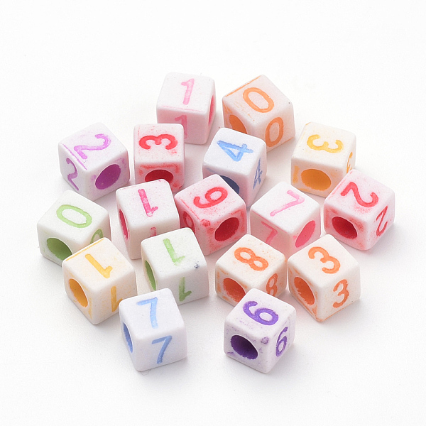 PandaHall Craft Style Acrylic European Beads, Large Hole Beads, Cube with Number, Mixed Color, 7x7x7mm, Hole: 4mm, about 1600pcs/500g..., Multicolor
PandaHall Craft Style Acrylic European Beads, Large Hole Beads, Cube with Number, Mixed Color, 7x7x7mm, Hole: 4mm, about 1600pcs/500g..., Multicolor