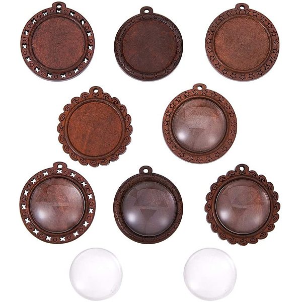 PandaHall 20 Sets 4 Style Round Wooden Pendant Trays Bezels Blank with 30mm Glass Cabochon Dome for Photo Pendant Cameo Jewelry Findings..., Brown
PandaHall 20 Sets 4 Style Round Wooden Pendant Trays Bezels Blank with 30mm Glass Cabochon Dome for Photo Pendant Cameo Jewelry Findings..., Brown
