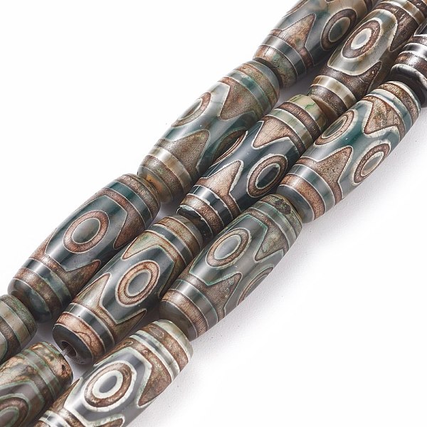PandaHall Natural Agate Tibetan Style 3-Eye dZi Beads Strands, Dyed & Heated, Rice, Coffee, 29~30.5x9~12mm, Hole: 2.5mm, about 10pcs/strand..., Brown
PandaHall Natural Agate Tibetan Style 3-Eye dZi Beads Strands, Dyed & Heated, Rice, Coffee, 29~30.5x9~12mm, Hole: 2.5mm, about 10pcs/strand..., Brown