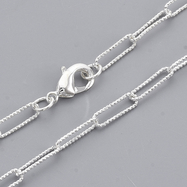 PandaHall Brass Textured Paperclip Chain Necklace Making, with Lobster Claw Clasps, Silver, 19.48 inch(49.5cm), Link: 11.5x3.5x0.8mm Brass
PandaHall Brass Textured Paperclip Chain Necklace Making, with Lobster Claw Clasps, Silver, 19.48 inch(49.5cm), Link: 11.5x3.5x0.8mm Brass