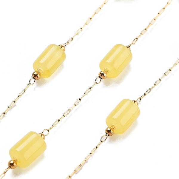 PandaHall Handmade Column Natural Amber Beaded Chains, with Ion Plating(IP) 304 Stainless Steel Paperclip Chains, Unwelded, Real 18K Gold..., Yellow
PandaHall Handmade Column Natural Amber Beaded Chains, with Ion Plating(IP) 304 Stainless Steel Paperclip Chains, Unwelded, Real 18K Gold..., Yellow