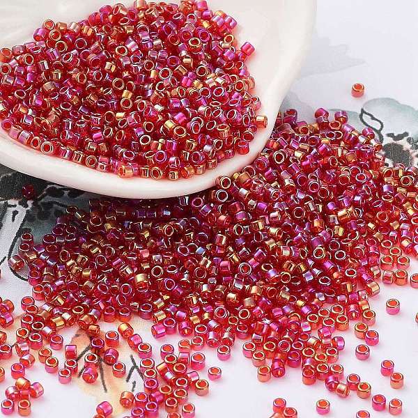 PandaHall Transparent Colours Glass Seed Beads, AB Color Plated, Cylinder, Cerise, 2x2mm, Hole: 1mm Glass Round Red
PandaHall Transparent Colours Glass Seed Beads, AB Color Plated, Cylinder, Cerise, 2x2mm, Hole: 1mm Glass Round Red