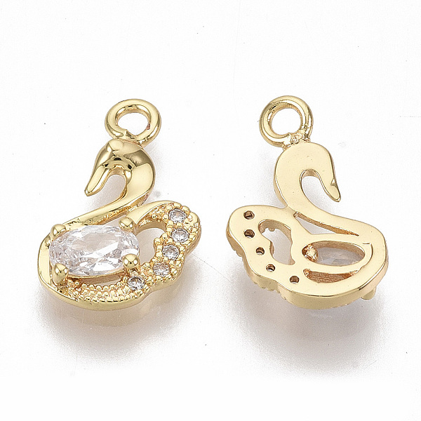 PandaHall Brass Cubic Zirconia Charms, Nickel Free, Swan, Clear, Real 18K Gold Plated, 13.5x9x2.5mm, Hole: 1.6mm Brass+Cubic Zirconia Other...
PandaHall Brass Cubic Zirconia Charms, Nickel Free, Swan, Clear, Real 18K Gold Plated, 13.5x9x2.5mm, Hole: 1.6mm Brass+Cubic Zirconia Other...