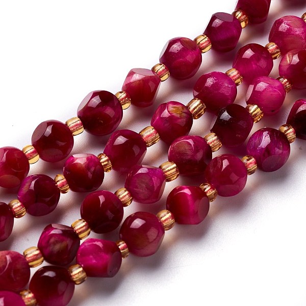PandaHall Natural Rose Tiger Eye Beads Strands, with Seed Beads, Six Sided Celestial Dice, 6~6.5x6~6.5x6~6.5mm, Hole: 0.5mm, about...
PandaHall Natural Rose Tiger Eye Beads Strands, with Seed Beads, Six Sided Celestial Dice, 6~6.5x6~6.5x6~6.5mm, Hole: 0.5mm, about...