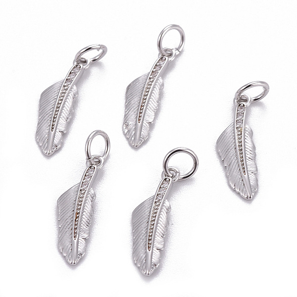 PandaHall Brass Pendants, with Cubic Zirconia, Feather, Clear, Platinum, 17x5x1mm, Hole: 3.5mm Brass+Cubic Zirconia Feather Clear
PandaHall Brass Pendants, with Cubic Zirconia, Feather, Clear, Platinum, 17x5x1mm, Hole: 3.5mm Brass+Cubic Zirconia Feather Clear