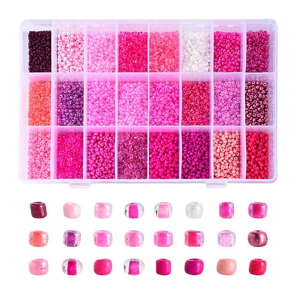PandaHall 288G 24 Colors Glass Seed Beads, Round, Mixed Color, 8/0, 3~4x2~3mm, Hole: 0.8~1mm, 12g/color Glass Multicolor
PandaHall 288G 24 Colors Glass Seed Beads, Round, Mixed Color, 8/0, 3~4x2~3mm, Hole: 0.8~1mm, 12g/color Glass Multicolor