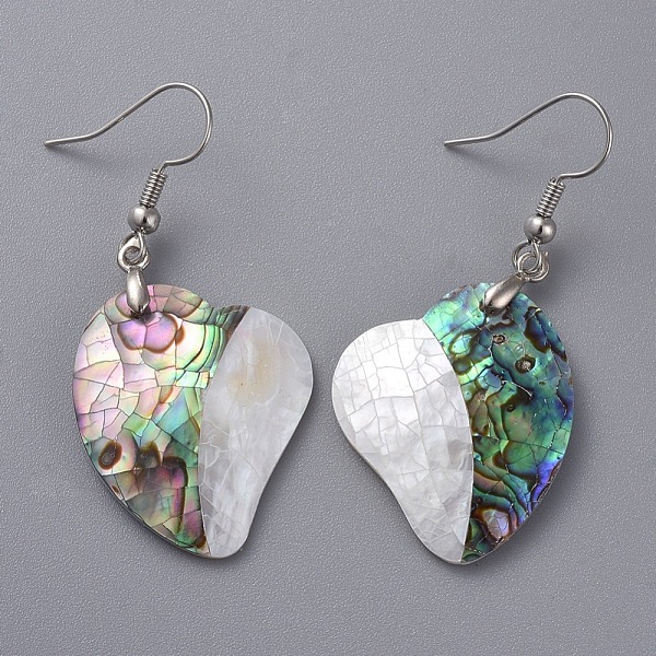 PandaHall White Shell & Abalone Shell/Paua Shell Dangle Earrings, with Brass Ice Pick Pinch Bails and Earring Hooks, Heart, Platinum, 50mm...
PandaHall White Shell & Abalone Shell/Paua Shell Dangle Earrings, with Brass Ice Pick Pinch Bails and Earring Hooks, Heart, Platinum, 50mm...