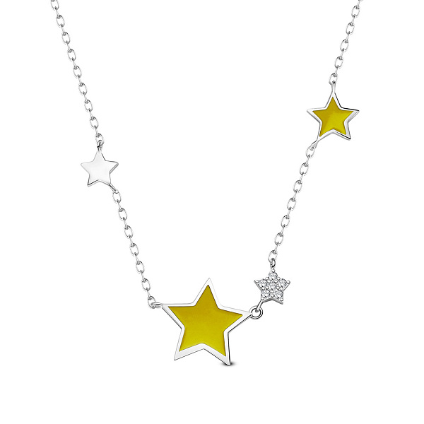 PandaHall SHEGRACE 925 Sterling Silver Pendant Necklaces, with Epoxy Resin and Cubic Zirconia, Star, Platinum, Yellow, 15.75 inch(40cm)...
PandaHall SHEGRACE 925 Sterling Silver Pendant Necklaces, with Epoxy Resin and Cubic Zirconia, Star, Platinum, Yellow, 15.75 inch(40cm)...