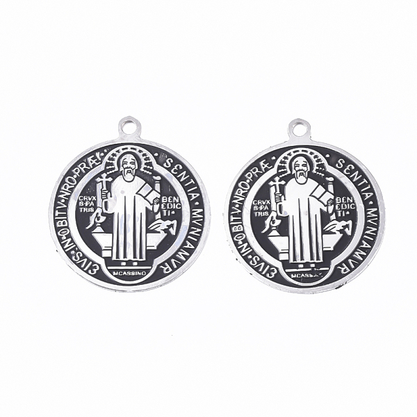 PandaHall 304 Stainless Steel Pendants, with Enamel, Enamelled Sequins, Flat Round with Saint Benedict Medal, Stainless Steel Color..., Black
PandaHall 304 Stainless Steel Pendants, with Enamel, Enamelled Sequins, Flat Round with Saint Benedict Medal, Stainless Steel Color..., Black