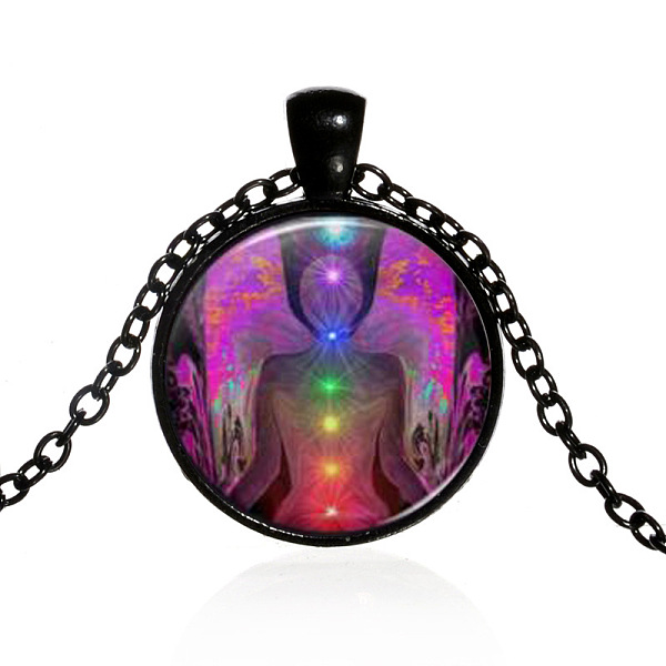 PandaHall Chakra Theme Yoga Human Glass Pendant Necklace, Alloy Jewelry for Women, Electrophoresis Black, 15.75 inch~19.72 inch(40~50.1cm)...
PandaHall Chakra Theme Yoga Human Glass Pendant Necklace, Alloy Jewelry for Women, Electrophoresis Black, 15.75 inch~19.72 inch(40~50.1cm)...