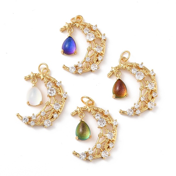 PandaHall Brass Micro Pave Cubic Zirconia Pendants, with Glitter Powder Glass & Jump Ring, Long-Lasting Plated, Moon & Teardrop, Lead Free &..., Multicolor
PandaHall Brass Micro Pave Cubic Zirconia Pendants, with Glitter Powder Glass & Jump Ring, Long-Lasting Plated, Moon & Teardrop, Lead Free &..., Multicolor