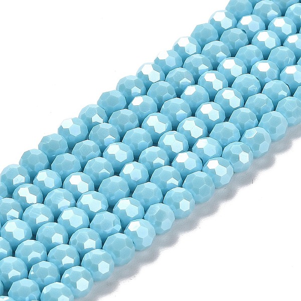 PandaHall Electroplate Opaque Glass Beads Strands, Faceted(32 Facets), Pearl Luster Plated, Round, Light Sky Blue, 6mm, Hole: 1mm, about...
PandaHall Electroplate Opaque Glass Beads Strands, Faceted(32 Facets), Pearl Luster Plated, Round, Light Sky Blue, 6mm, Hole: 1mm, about...