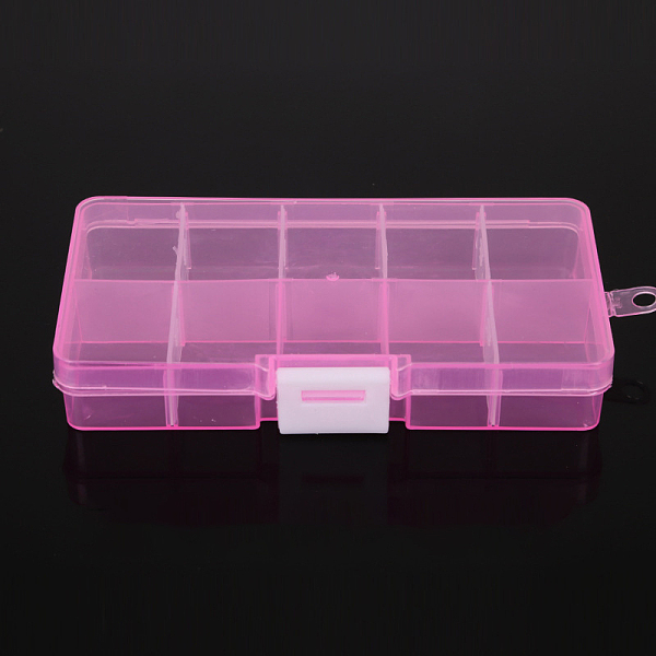 PandaHall 10 Grids Transparent Plastic Removable Bead Containers, with Lids and White Clasps, Rectangle, Deep Pink, 12.8x6.5x2.2cm Plastic...
PandaHall 10 Grids Transparent Plastic Removable Bead Containers, with Lids and White Clasps, Rectangle, Deep Pink, 12.8x6.5x2.2cm Plastic...