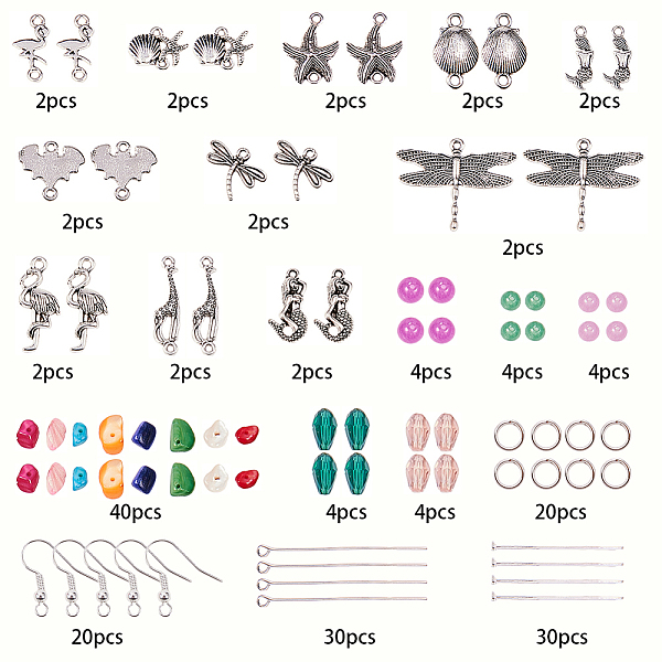 PandaHall SUNNYCLUE DIY Earring Making, with Tibetan Style Alloy Links, Alloy Pendants, Jade/Shell/Glass Beads and Brass Earring Hooks..., Multicolor
PandaHall SUNNYCLUE DIY Earring Making, with Tibetan Style Alloy Links, Alloy Pendants, Jade/Shell/Glass Beads and Brass Earring Hooks..., Multicolor