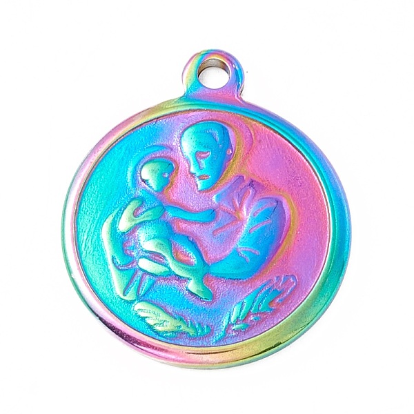 PandaHall Ion Plating(IP) 304 Stainless Steel Pendants, Flat Round with Saint, Rainbow Color, 21x18x2mm, Hole: 1.8mm 304 Stainless Steel...
PandaHall Ion Plating(IP) 304 Stainless Steel Pendants, Flat Round with Saint, Rainbow Color, 21x18x2mm, Hole: 1.8mm 304 Stainless Steel...
