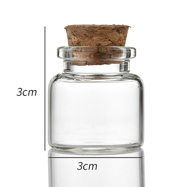 PandaHall Glass Bottle, with Cork Plug, Wishing Bottle, Column, Clear, 3x3cm, Capacity: 10ml(0.34fl. oz) Glass Column Clear
PandaHall Glass Bottle, with Cork Plug, Wishing Bottle, Column, Clear, 3x3cm, Capacity: 10ml(0.34fl. oz) Glass Column Clear