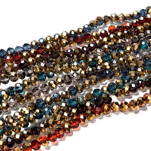 PandaHall Electroplate Transparent Glass Beads Strands, Half Golden Plated, Faceted, Rondelle, Mixed Color, 6x5mm, Hole: 1mm, about..., Multicolor
PandaHall Electroplate Transparent Glass Beads Strands, Half Golden Plated, Faceted, Rondelle, Mixed Color, 6x5mm, Hole: 1mm, about..., Multicolor