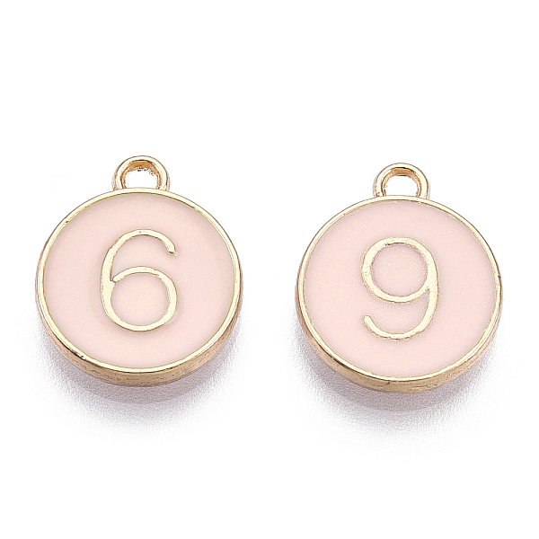PandaHall Light Gold Plated Alloy Enamel Charms, Enamelled Sequins, Flat Round with Number, Number 0~9, Misty Rose, 14.5x12x2.5mm, Hole..., Pink
PandaHall Light Gold Plated Alloy Enamel Charms, Enamelled Sequins, Flat Round with Number, Number 0~9, Misty Rose, 14.5x12x2.5mm, Hole..., Pink