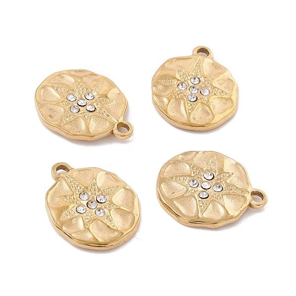 PandaHall Ion Plating(IP) 304 Stainless Steel Pendants, with Rhinestone, Flat Round with Star, Golden, 18x15x2mm, Hole: 1.8mm 304 Stainless..., Clear
PandaHall Ion Plating(IP) 304 Stainless Steel Pendants, with Rhinestone, Flat Round with Star, Golden, 18x15x2mm, Hole: 1.8mm 304 Stainless..., Clear