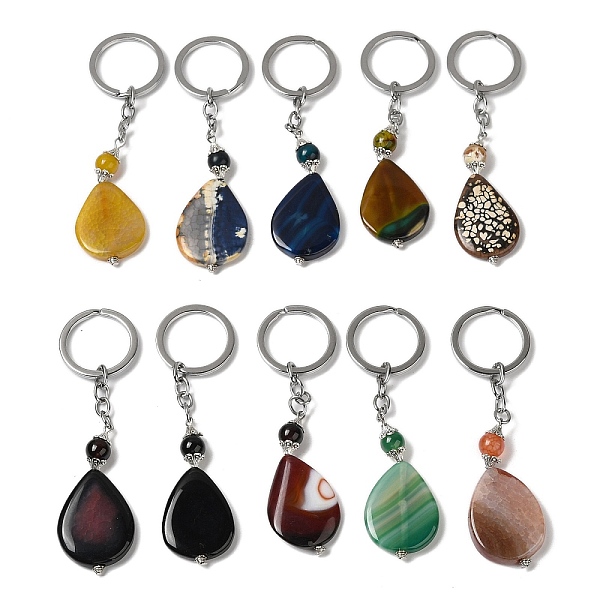 PandaHall Iron with Alloy Natural Agate Pendant Keychain, Dyed, Teardrop, Mixed Color, 120mm Natural Agate Teardrop Multicolor
PandaHall Iron with Alloy Natural Agate Pendant Keychain, Dyed, Teardrop, Mixed Color, 120mm Natural Agate Teardrop Multicolor