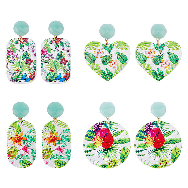 PandaHall FIBLOOM 4 Pairs 4 Style Flower Enamel Dangle Stud Earrings, Acrylic Long Drop Earrings for Women, Rectangle & Heart & Oval & Flat..., Multicolor
PandaHall FIBLOOM 4 Pairs 4 Style Flower Enamel Dangle Stud Earrings, Acrylic Long Drop Earrings for Women, Rectangle & Heart & Oval & Flat..., Multicolor