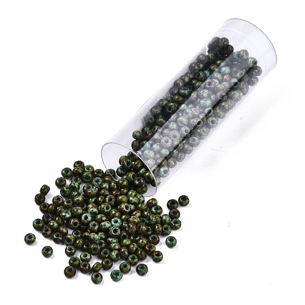 PandaHall Czech Glass Beads, Round Glass Seed Beads, Baking Paint Style, Dark Olive Green, 8/0, 3x2mm, Hole: 1mm, about 10g/bottle Czech...
PandaHall Czech Glass Beads, Round Glass Seed Beads, Baking Paint Style, Dark Olive Green, 8/0, 3x2mm, Hole: 1mm, about 10g/bottle Czech...