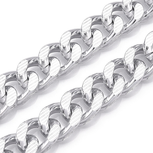 PandaHall Aluminum Textured Curb Chains, Diamond Cut Cuban Link Chains, Unwelded, Silver, 16.5x12.5x3.5mm Aluminum
PandaHall Aluminum Textured Curb Chains, Diamond Cut Cuban Link Chains, Unwelded, Silver, 16.5x12.5x3.5mm Aluminum