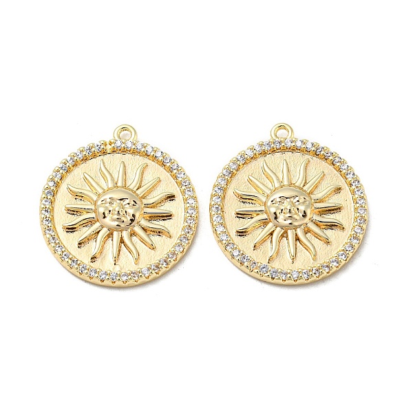 PandaHall Brass Micro Pave Cubic Zirconia Pendant, Flat Round with Sun, Real 18K Gold Plated, 19x17x2mm, Hole: 1mm Brass+Cubic Zirconia Flat..., Clear
PandaHall Brass Micro Pave Cubic Zirconia Pendant, Flat Round with Sun, Real 18K Gold Plated, 19x17x2mm, Hole: 1mm Brass+Cubic Zirconia Flat..., Clear