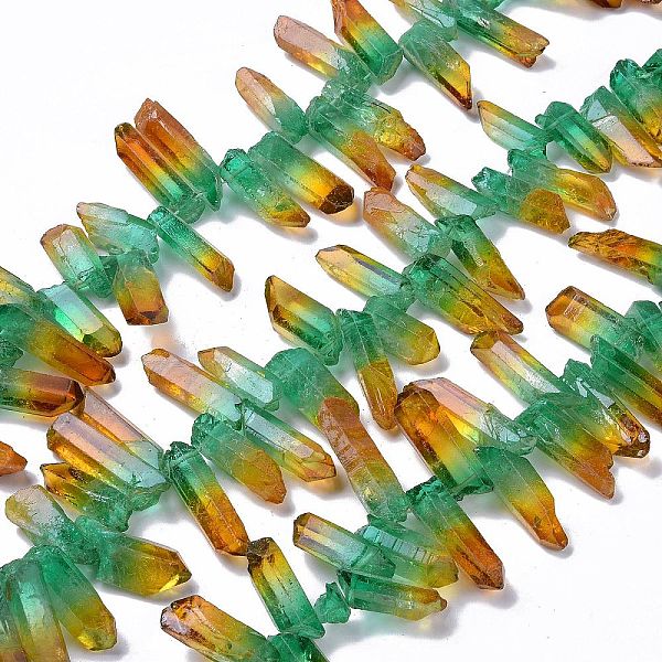 PandaHall Natural Quartz Crystal Dyed Beads Strands, Nuggets, Green, 15~45x10~15x8~10mm, Hole: 1mm, about 36~37pcs/strand, 32.5~33cm Quartz...
PandaHall Natural Quartz Crystal Dyed Beads Strands, Nuggets, Green, 15~45x10~15x8~10mm, Hole: 1mm, about 36~37pcs/strand, 32.5~33cm Quartz...
