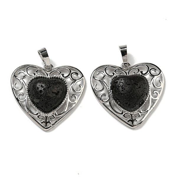 PandaHall Natural Lava Rock Peach Love Heart Pendants, Rack Plating Brass Hollow Heart Charms, Cadmium Free & Lead Free, 29.5x30.5x7.5mm...
PandaHall Natural Lava Rock Peach Love Heart Pendants, Rack Plating Brass Hollow Heart Charms, Cadmium Free & Lead Free, 29.5x30.5x7.5mm...