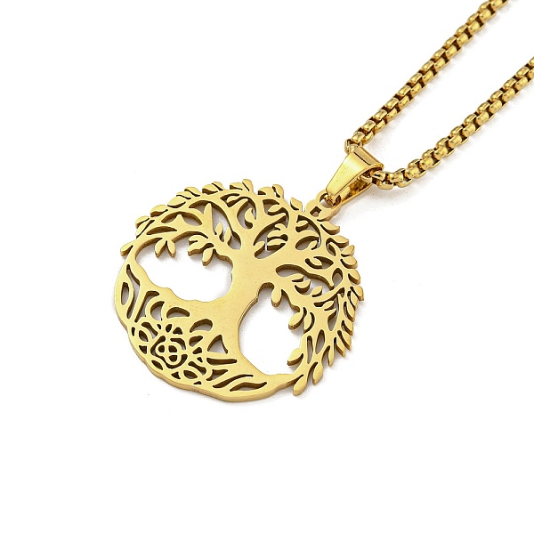 PandaHall 201 Stainless Steel Pendant Necklaces for Man, Tree with Flat Round with Tree of Life, Real 18K Gold Plated, 23.62 inch(60cm)...
PandaHall 201 Stainless Steel Pendant Necklaces for Man, Tree with Flat Round with Tree of Life, Real 18K Gold Plated, 23.62 inch(60cm)...
