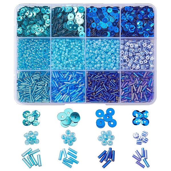 PandaHall DIY Beads Jewelry Making Finding Kit, Including Glass Seed & Bugle & Plastic Paillette Beads, Round & Tube & Disc, Blue, 106g/box...
PandaHall DIY Beads Jewelry Making Finding Kit, Including Glass Seed & Bugle & Plastic Paillette Beads, Round & Tube & Disc, Blue, 106g/box...