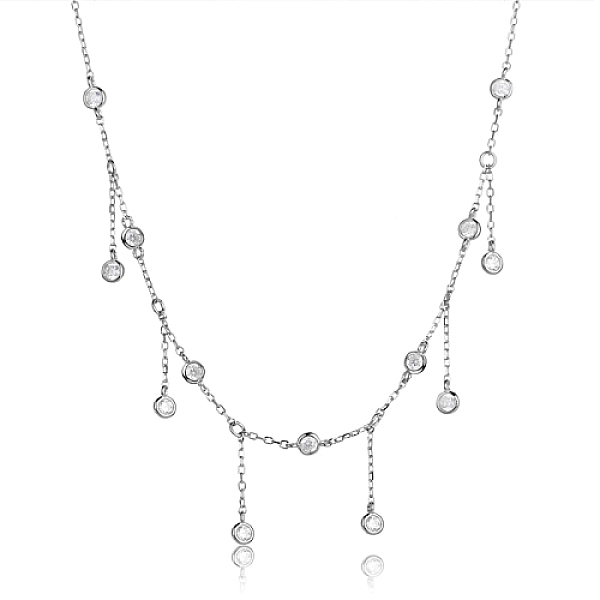 PandaHall Rhodium Plated Sterling Silver with Clear Cubic Zirconia Pendant Necklaces, Platinum, 12.20 inch(31cm) Cubic Zirconia Flat Round
PandaHall Rhodium Plated Sterling Silver with Clear Cubic Zirconia Pendant Necklaces, Platinum, 12.20 inch(31cm) Cubic Zirconia Flat Round