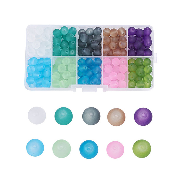 PandaHall Transparent Glass Beads, Frosted, Round, Mixed Color, 6mm, Hole: 1.3~1.6mm, about 500~530pcs/box Glass Round Multicolor
PandaHall Transparent Glass Beads, Frosted, Round, Mixed Color, 6mm, Hole: 1.3~1.6mm, about 500~530pcs/box Glass Round Multicolor