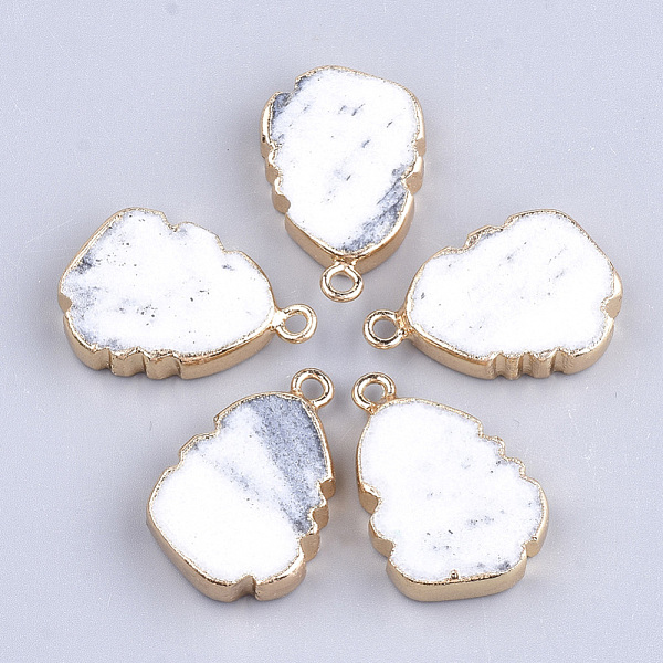 PandaHall Electroplate Natural Marble Pendants, with Iron Findings, Golden, 28~29x19~20x5~6mm, Hole: 1.6mm Marble Others
PandaHall Electroplate Natural Marble Pendants, with Iron Findings, Golden, 28~29x19~20x5~6mm, Hole: 1.6mm Marble Others