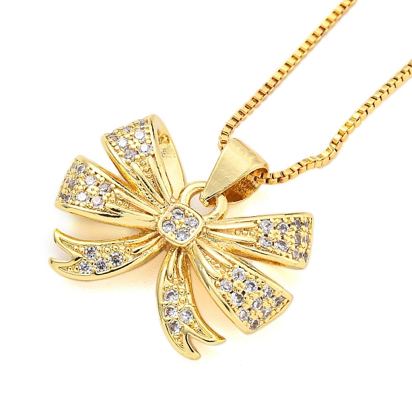 PandaHall Brass Micro Pave Clear Cubic Zirconia Pendant Necklaces, Bowknot, Real 18K Gold Plated, 17.87 inch(454mm), Bowknot: 15x20mm Cubic...
PandaHall Brass Micro Pave Clear Cubic Zirconia Pendant Necklaces, Bowknot, Real 18K Gold Plated, 17.87 inch(454mm), Bowknot: 15x20mm Cubic...