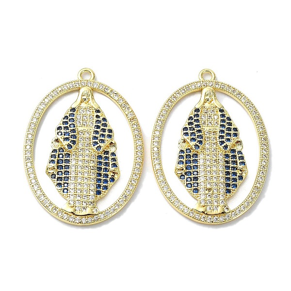 PandaHall Rack Plating Brass Micro Pave Cubic Zirconia Pendants, Real 18K Gold Plated, Long-Lasting Plated, Lead Free & Cadmium Free, Oval...
PandaHall Rack Plating Brass Micro Pave Cubic Zirconia Pendants, Real 18K Gold Plated, Long-Lasting Plated, Lead Free & Cadmium Free, Oval...